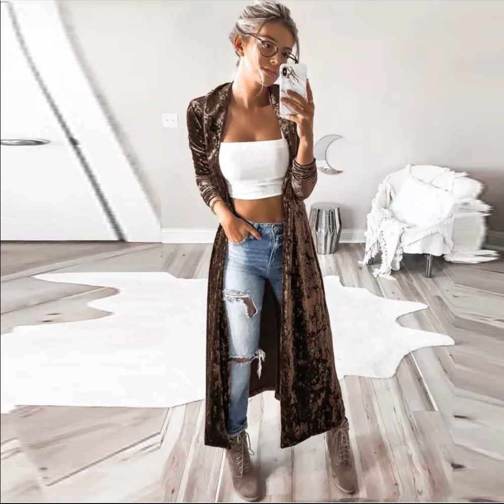 Beautiful autumn coffee color duster coat long new